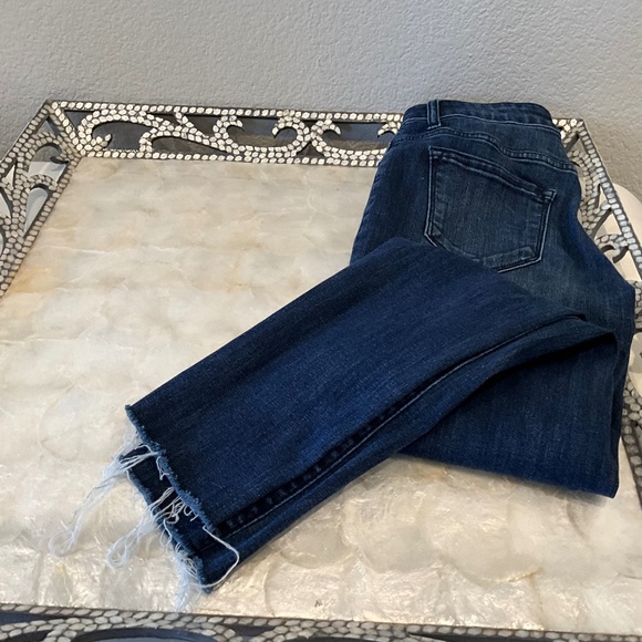 KanCan ESTILO WOMENS 27 STUDDED RIPPED SKINNY JEANS RAW HEM DISTRESSED, MED WASH - Picture 5 of 10